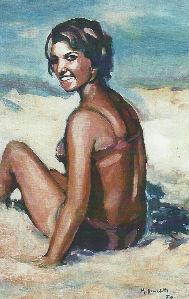 Bagnante,1970.       Olio,60x40 cm - Copia