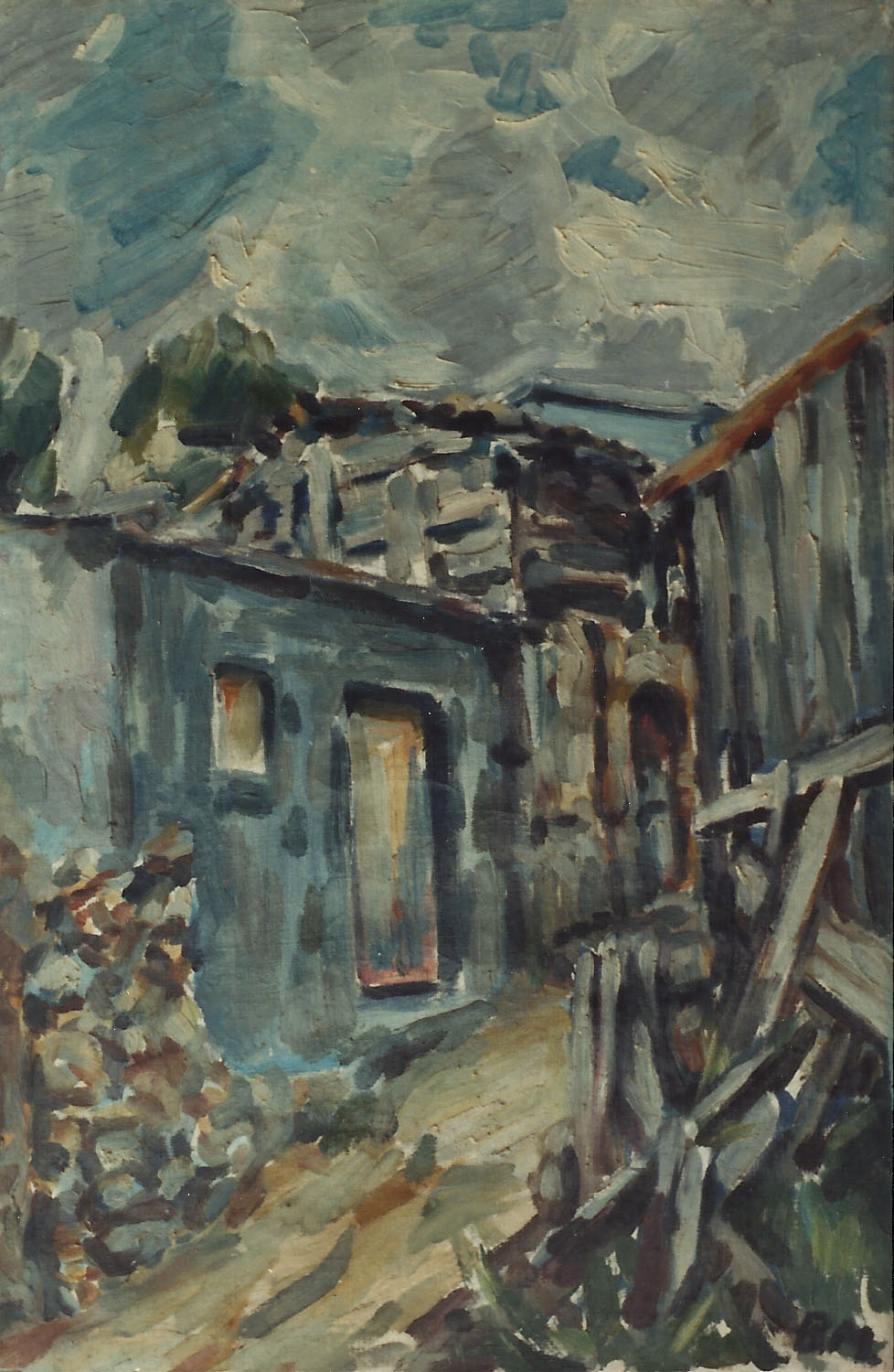 Vicolo, 1964.Olio su tela,65 x 44 cm