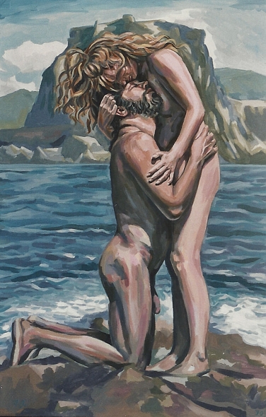 Bozzetto per naufraghi, 1990 - Acrilico, cm 150 x 100