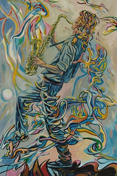 Saxofonista_1991_Acrilico_150 x 100 cm